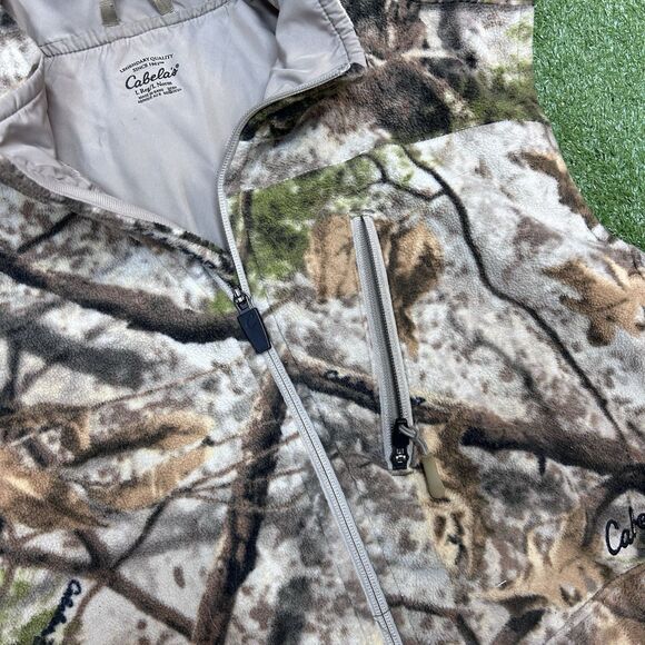 Cabela’s Full Zip Camouflage Fleece Vest Mens Size Large - Picture 3 of 10